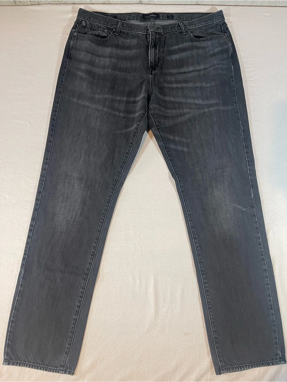Lucky Brand 410 Athletic Slim Men's Washed Black Straight Jeans 40x34